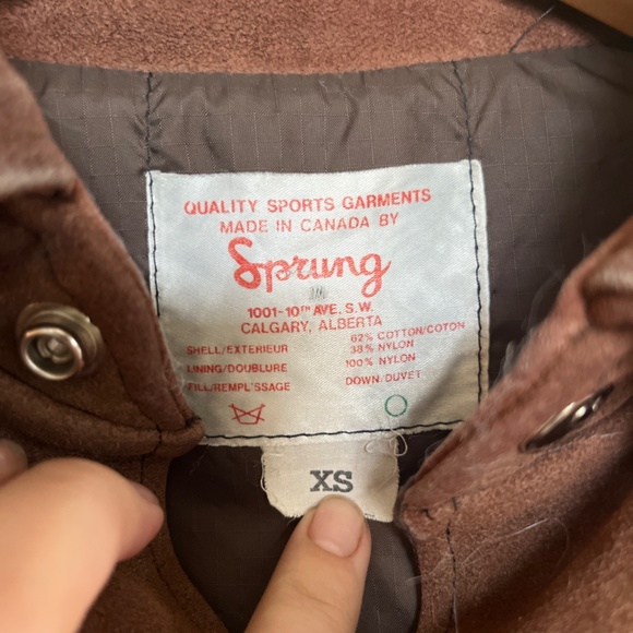 Vintage down and leather puffy western vest brown - Picture 2 of 5